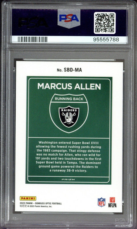 2023 Panini Donruss Optic Marcus Allen Super Bowl Downtown #SBDMA PSA 9