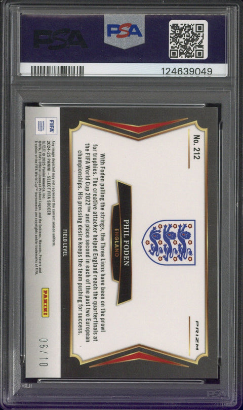 2024-25 Select FIFA Phil Foden Gold Ice /10 #212 PSA 9