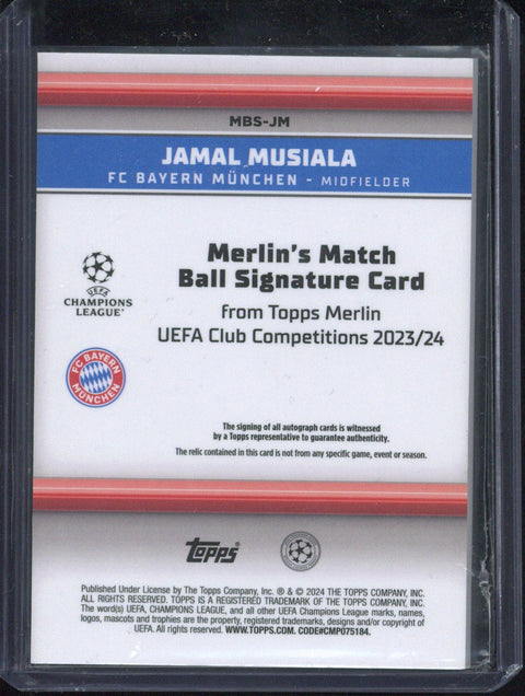 2023-24 Topps Merlin Chrome UCC Jamal Musiala Match Ball Patch AUTO