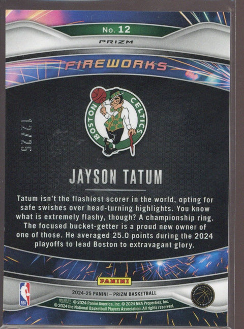 2024/25 Panini Prizm Jayson Tatum /25 Fireworks