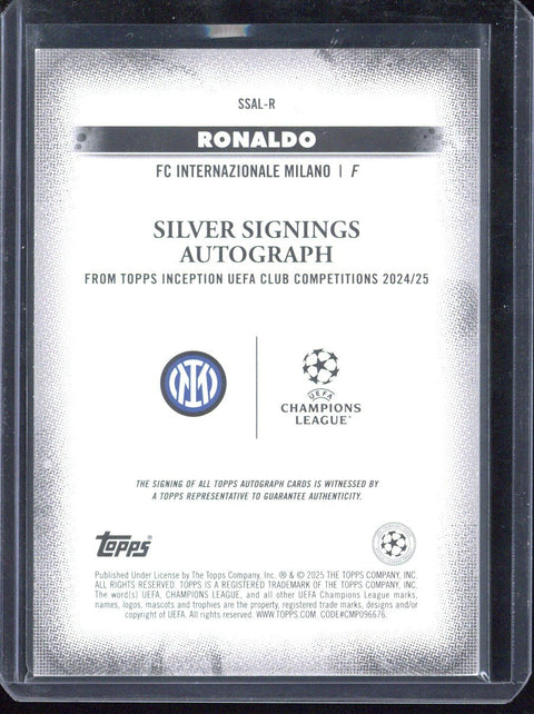 2024/25 Topps Inception UEFA Club Competitions Ronaldo Silver Signings Autograph SSAL-R /25