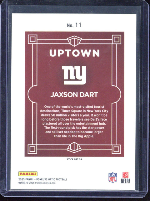 2025 Panini Donruss Optic Jaxson Dart RC Uptown #11