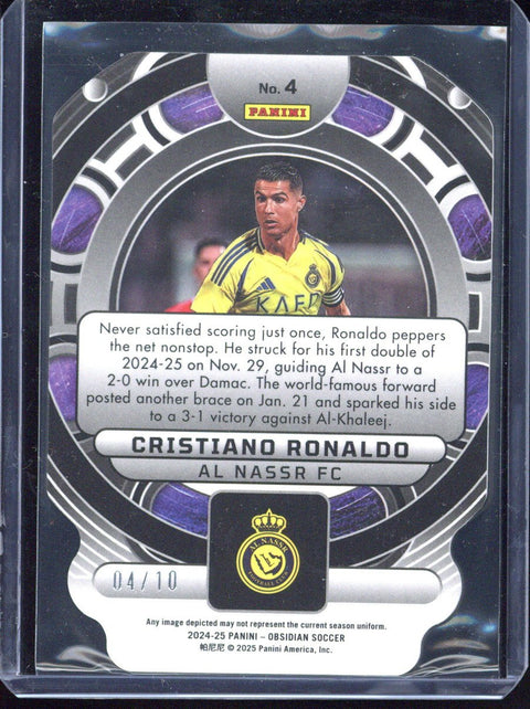 2024-25 Panini Obsidian Cristiano Ronaldo Orbital Yellow /10 #4