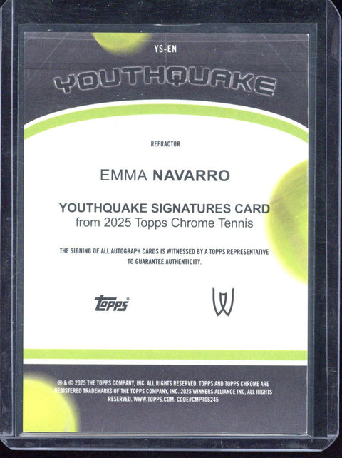 2025 Topps Chrome Emma Navarro Youthquake Autograph /99