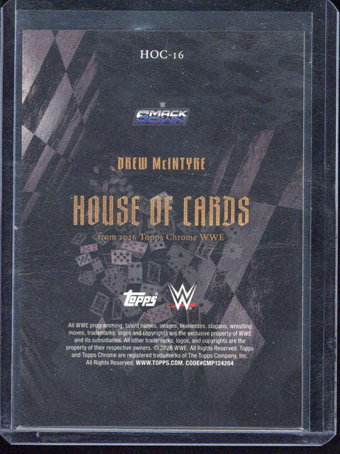2026 Topps Chrome Drew McIntyre House of Cards #HOC-16