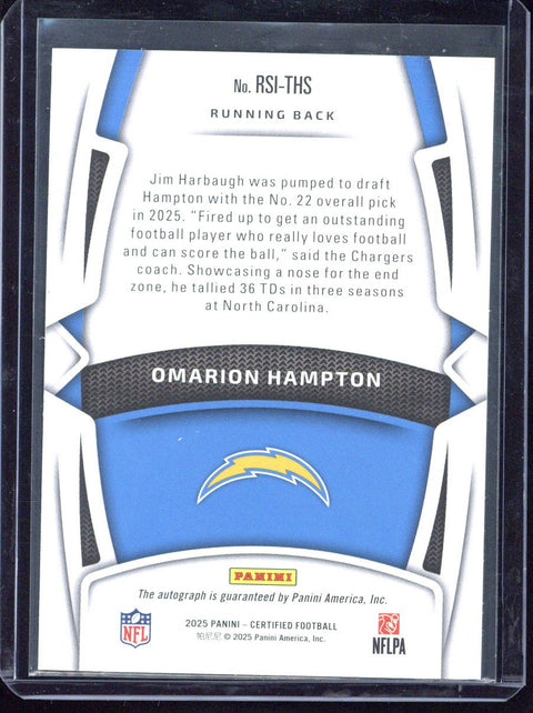 2025 Panini Certified Omarion Hampton Autograph /25
