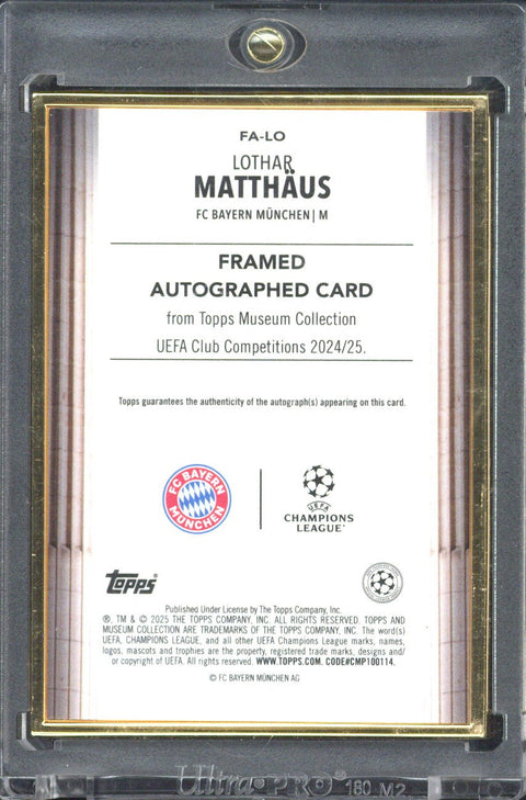 2024-25 Topps Museum UCC Lothar Matthäus Framed Autograph 1/1 #FA-LO