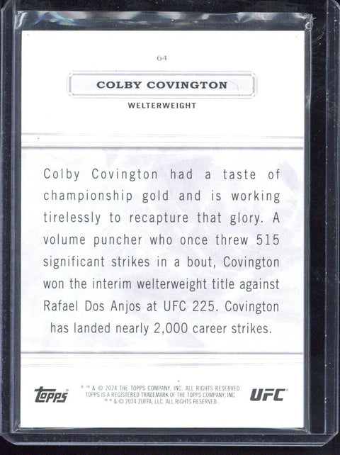 2024 Topps Royalty UFC KColby Covington 1/1 #64