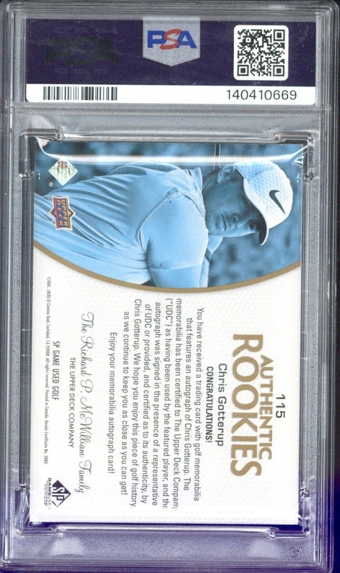 Upper Deck SP Game Used Golf Chris Gotterup RC Autograph #115 PSA 9