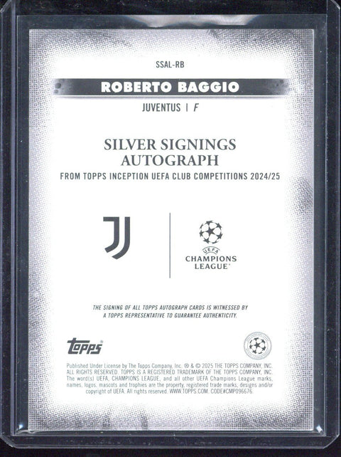 2024-25 Topps Inception UCC Roberto Baggio Silver Signings Autograph /25