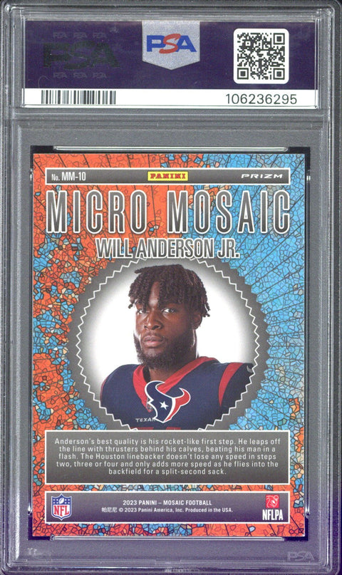 2023 Panini Mosaic Will Anderson Jr. RC Micro Mosaic #MM10 PSA 9