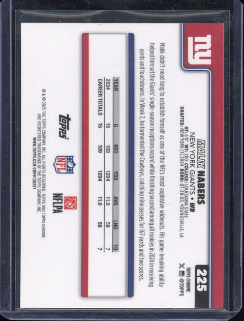 2025 Topps Chrome Malik Nabers Orange Geometric /25