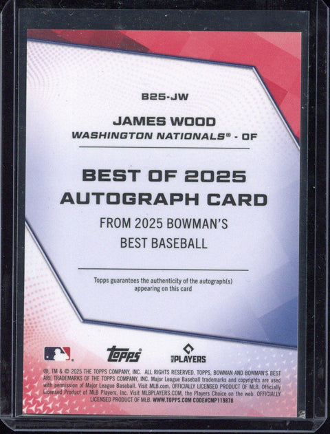 2025 Topps Bowman's Best James Wood RC Autograph /25