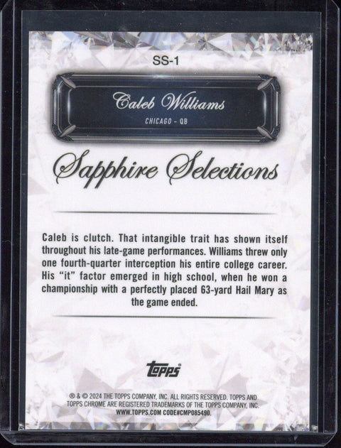 2024 Topps Chrome Sapphire Caleb Williams RC Sapphire Selections #SS-1