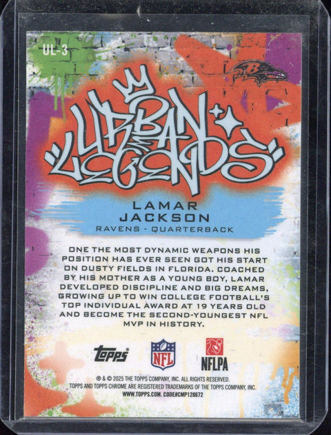 2025 Topps Chrome Lamar Jackson Urban Legends #UL-3