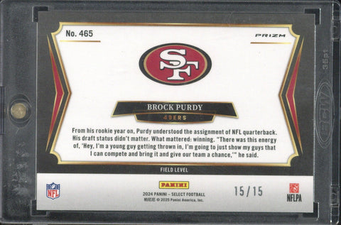 2024 Panini Select Brock Purdy Dragon Scale Field Level /15 #465