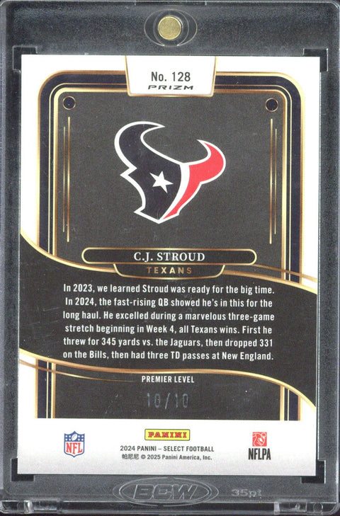 2024 Panini Select C.J. Stroud Gold Disco Prizm /10 #128