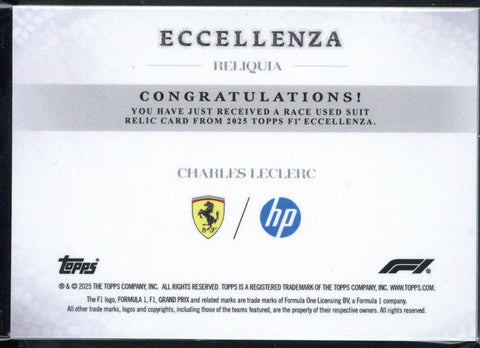 2025 Topps Eccellenza F1 Charles Leclerc Patch