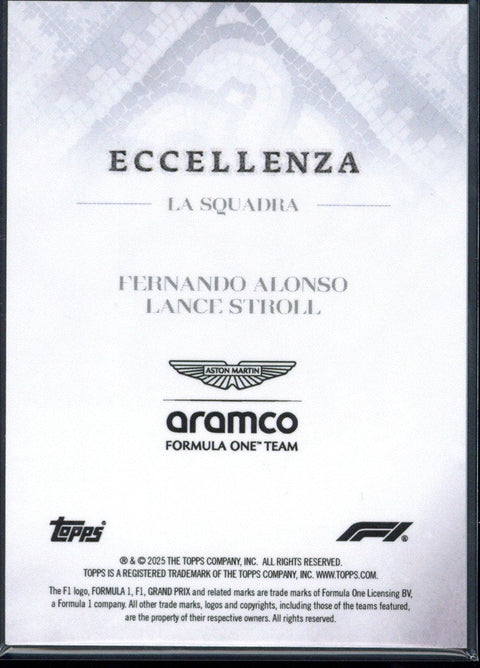 2025 Topps Eccellenza F1 Fernando Alonso / Lance Stroll /99