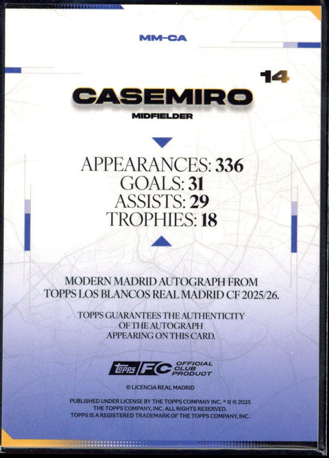 2025/26 Topps Los Blancos Casemiro Autograph /15 #MM-CA
