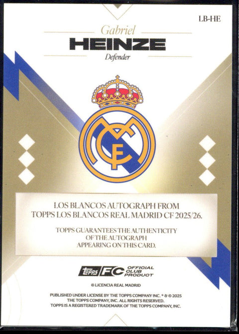 2025/26 Topps Los Blancos Gabriel Heinze Autograph /50 #LB-HE