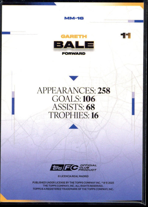 2025/26 Topps Los Blancos Gareth Bale /99 #MM-16