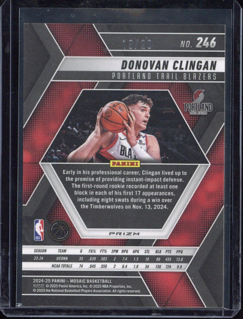 2024-25 Panini Mosaic Basketball Donovan Clingan RC /20 #246