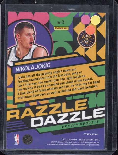 2023-24 Panini Mosaic Basketball Nikola Jokic Razzle Dazzle #3