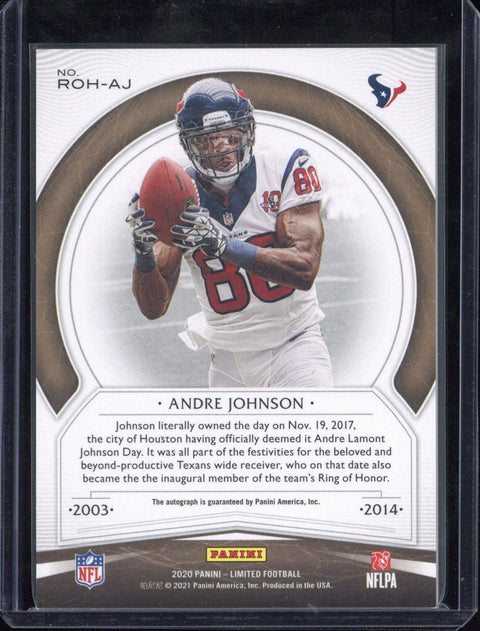 2020 Panini Limited Football Andre Johnson Autograph /99 #ROH-AJ