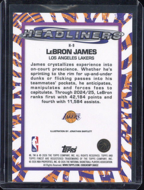 2026 Topps Finest Lebron James Headliners #H-9