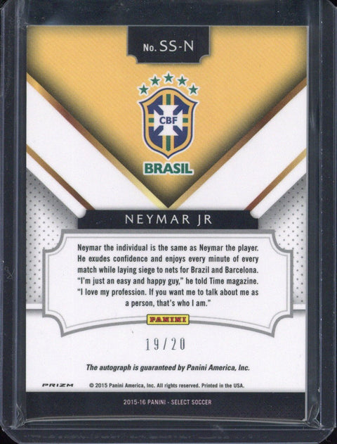 2015-16 Panini Select Soccer Neymar Jr Autograph /20 #SS-N