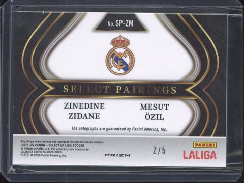 2025-26 Panini Select La Liga Soccer Zinedine Zidane Mesut Ozil Duo Autograph /5 #SP-ZM
