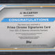 2022 Topps Bowman University Football Prime Signatures JJ McCarthy Autograph /25