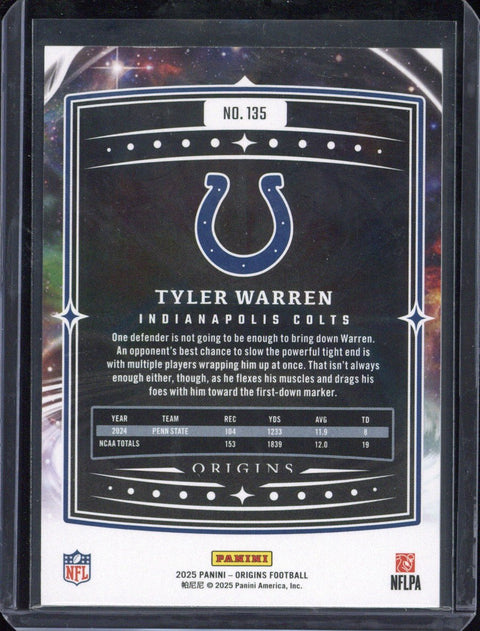 2025 Panini Origins Football Tyler Warren RC /199 #135