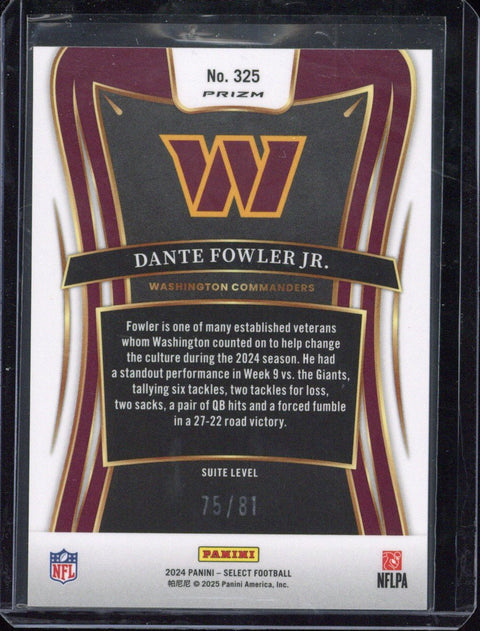 2024 Panini Select Football Dante Fowler Jr. /81 #325