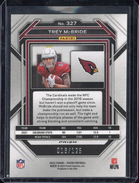 2022 Panini Football Trey McBride RC /125 #327