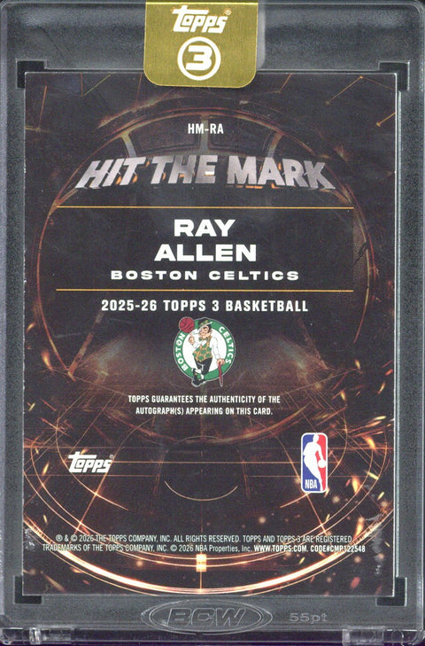 2025/26 Topps Three Ray Allen Boston Celtics Autograph /25 #HM-RA