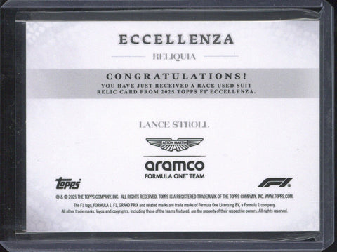 2025 Topps Eccellenza F1 Lance Stroll Patch