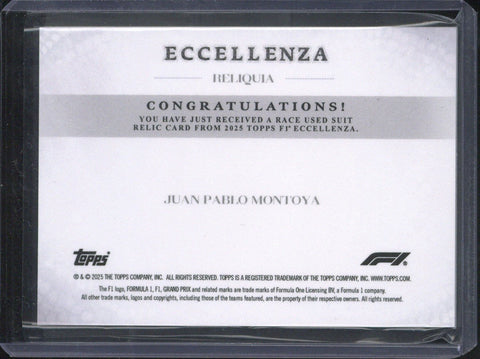2025 Topps Eccellenza F1 Juan Pablo Montoya Patch