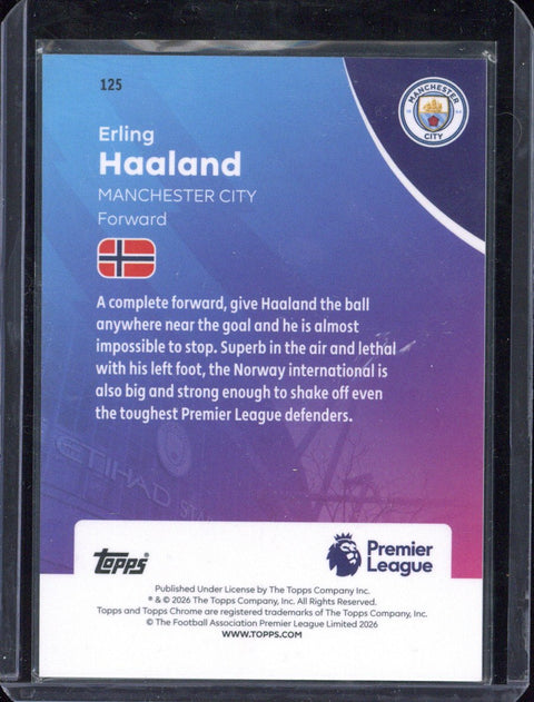 2025/26 Topps Chrome EPL Erling Haaland #125 /199
