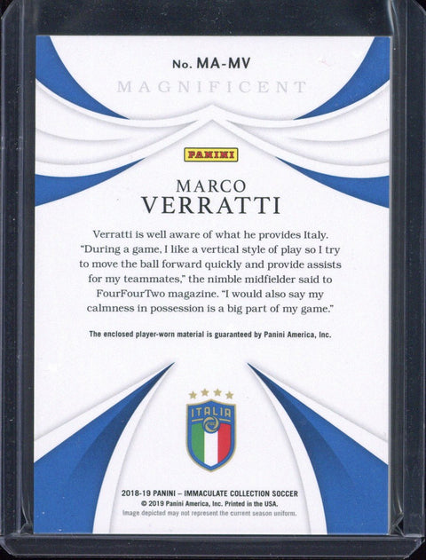 2018-19 Panini Immaculate Marco Verratti Magnificent Patch /50 #MA-MV