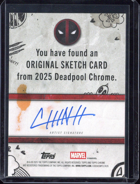 2025 Topps Deadpool Chrome Deadpool Sketch Card
