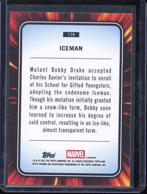 2025 Topps Chrome Marvel Iceman /25 #179