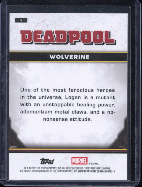 2025 Topps Chrome Marvel Wolverine /50 #5