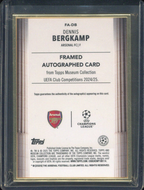 2024-25 Topps Museum UCC Dennis Bergkamp Framed Autograph /75 #FA-DB