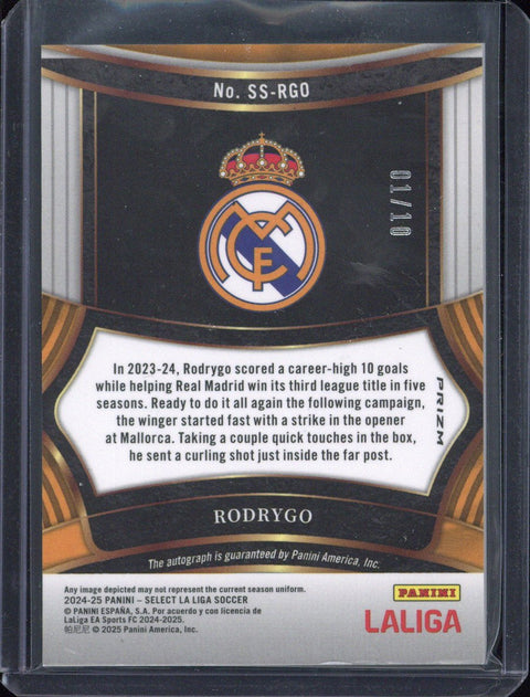 2024-25 Panini Select Rodrygo Autograph /10 #SS-RGO