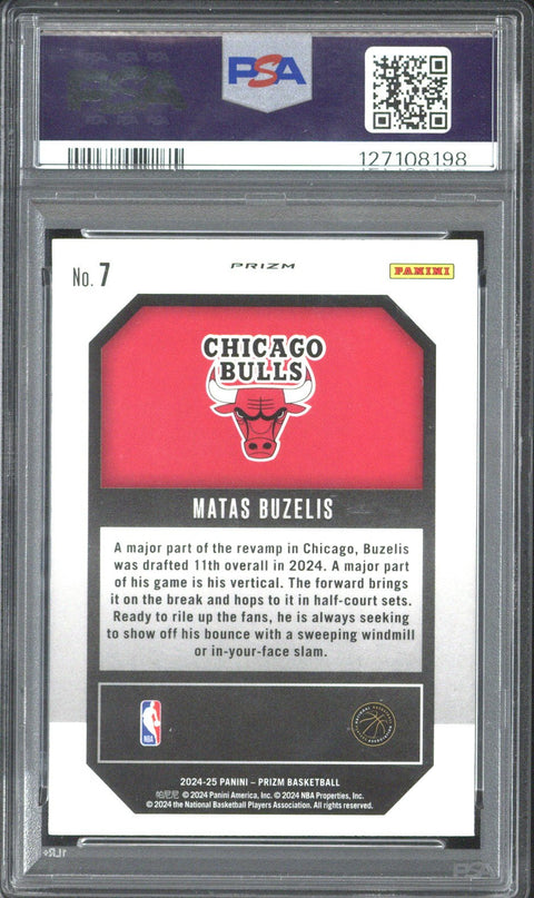 2024 Prizm Matas Buzelis RC Emergent Silver Prizm #7 PSA 10