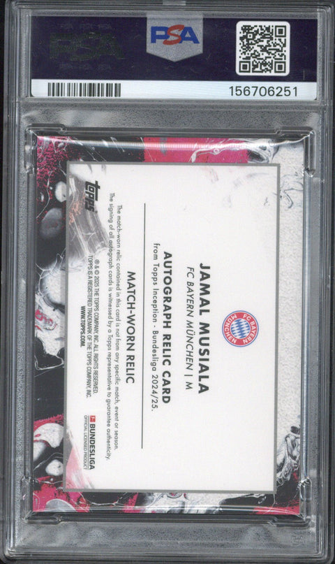 2024-25 Inception Bundesliga Jamal Musiala Autograph Relic-Black /10 PSA 9