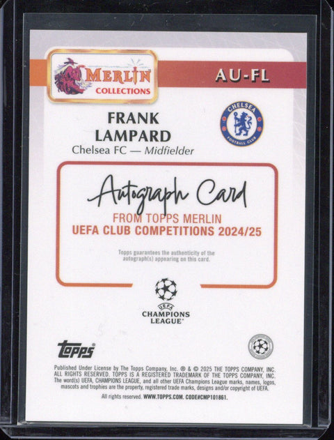 2024-25 Topps Merlin UCC Frank Lampard Autograph /75 #AU-FL