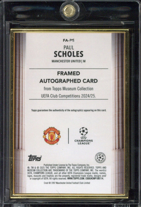 2024-25 Topps Museum UCC Paul Scholes Framed Autograph /75 #FA-PS